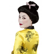 Perruque à chignon geisha noire femme