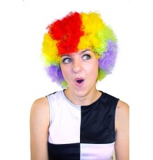 Perruque afro/ clown multicolore standard adulte
