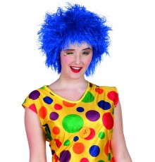 Perruque clown colorée bleue femme