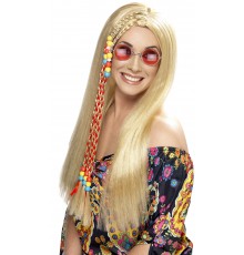 Perruque hippie blonde à tresses femme