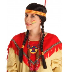 Perruque Indienne avec plume femme