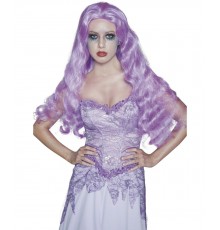 Perruque longue gothique violette femme Halloween