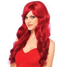 Perruque longue rouge femme