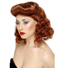 Perruque pin up marron femme
