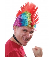 Perruque punk multicolore homme