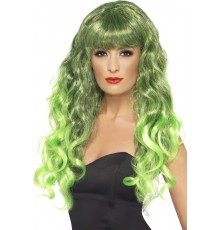 Perruque sirène bouclée verte femme