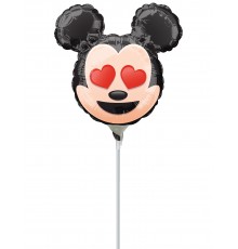 Petit ballon aluminium Mickey Mouse  Emoji  gonflé 22 cm
