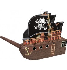 Pinata bateau de pirate tête de mort