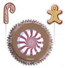 Set moules à cupcakes et pics de décoration de sucreries
