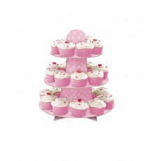Support rose cupcakes 3 étages 34 cm
