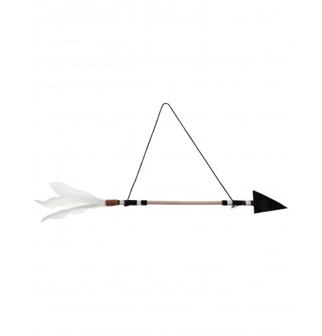 Suspension en bois et plume Flèche 47 x 5,5 x 16 cm