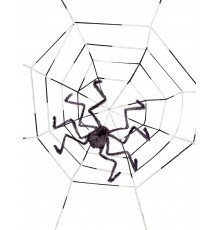 Toile avec araignée noire géante 130 cm