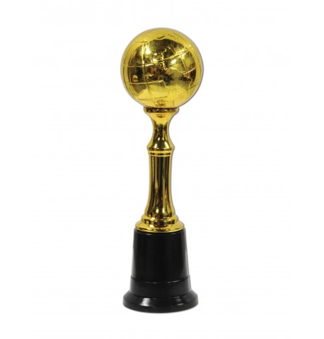 Trophée en plastique Globe doré 21 cm