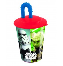 Verre avec paille en plastique Star Wars 400 ml
