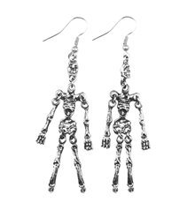 Boucles d'oreilles métal squelette femme Halloween