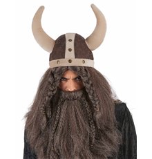 Casque viking souple marron adulte