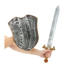 Kit bouclier et épée chevalier médiéval enfant en plastique