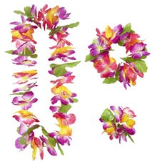 Set hawaï à fleurs adulte