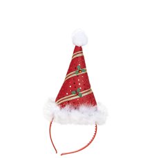 Chapeau pointu rouge avec houx adulte Noël