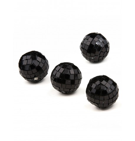 4 Mini boules à facettes fuchsia 3,5 cm