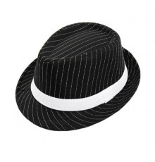 Chapeau de gangster rayé couleur noir