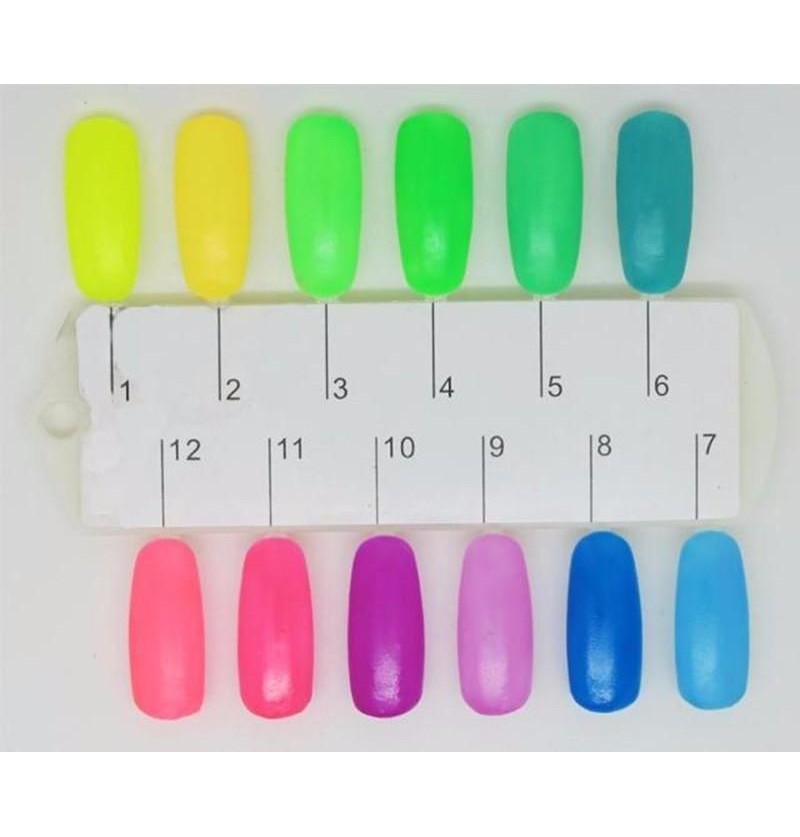 Lot de 24 Faux Ongles Néon Fluo de Couleurs Orange Verte Jeune et Rose
