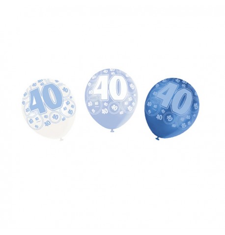 Lot de 6 Ballons Age Couleur Bleue