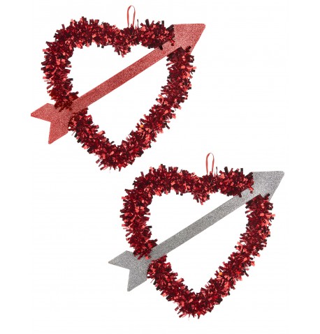 Coeur rouge avec flèche Saint Valentin 27 x 33 cm