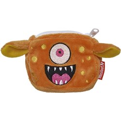 Peluche Porte Monnaie monstre orange 10 cm