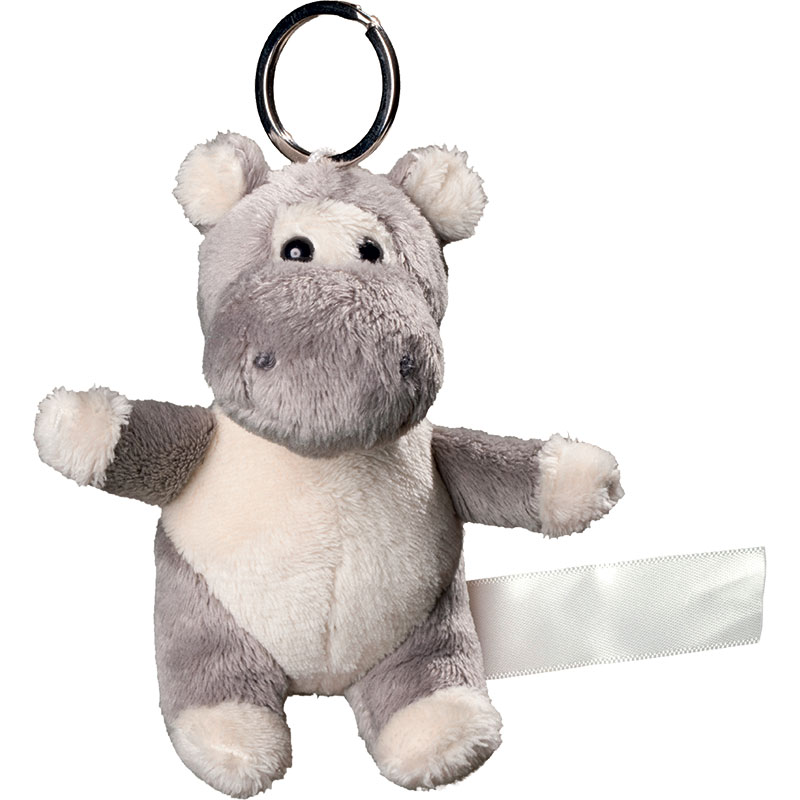 Porte clés peluche hippopotame
 gris 10 cm