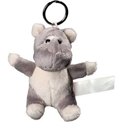 Porte clés peluche rhinocéros
 gris 10 cm