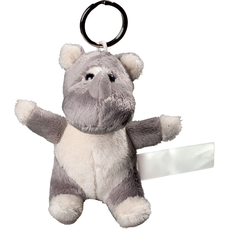 Porte clés peluche rhinocéros
 gris 10 cm