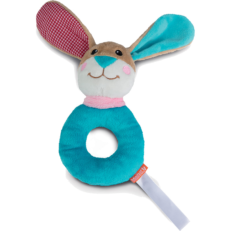 Peluche lapin
 multicolore 18 cm