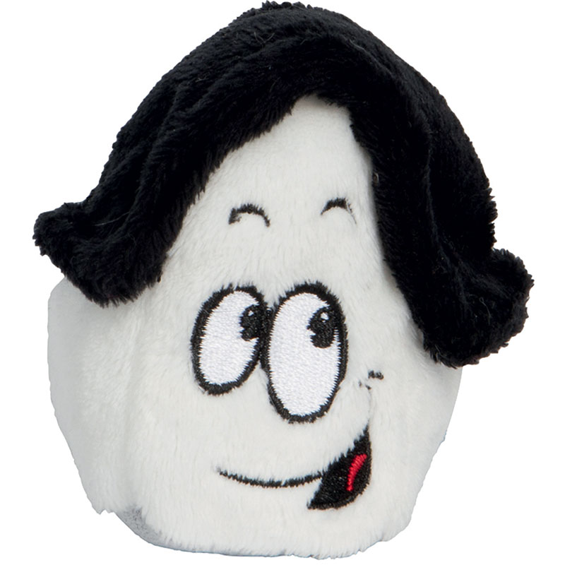 Peluche maison toit noir
 blanc et noir 7 cm