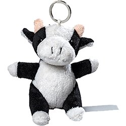 Porte clés peluche vache
 blanc et noir 10 cm