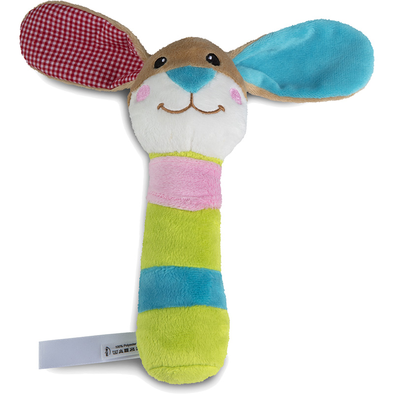 Peluche lapin
 multicolore 19 cm