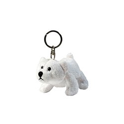 Porte clés peluche ours
 blanc 12 cm