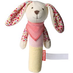 Peluche lapin
 rose et blanc 16 cm