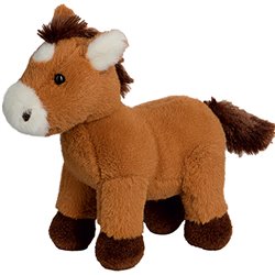 Peluche cheval
 brun 15 cm