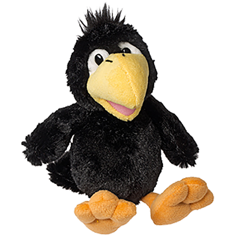 Peluche corbeau
 noir 16 cm