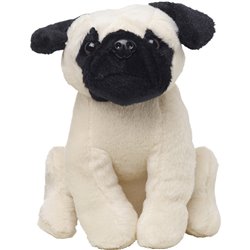 Peluche chien
 blanc et brun 20 cm