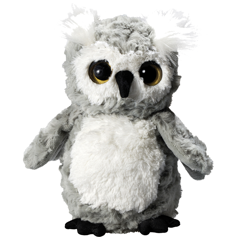 Peluche chouette
 gris 17 cm