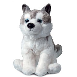 Peluche chien blanc 19 cm