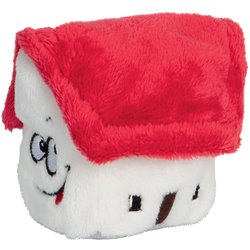 Peluche maison toit rouge
 blanc et rouge 7 cm