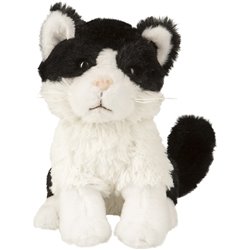 Peluche chat
 noir et blanc 18 cm