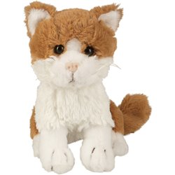 Peluche chat
 brun clair 18 cm