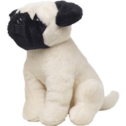 Peluche chien
 blanc et brun 20 cm
