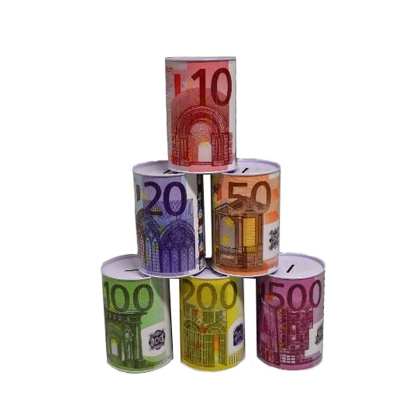 Tirelire en Métal Imprimé Billet d'Euro