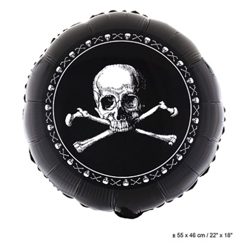 Ballon Aluminium Pirate Noir 52 x 46 cm