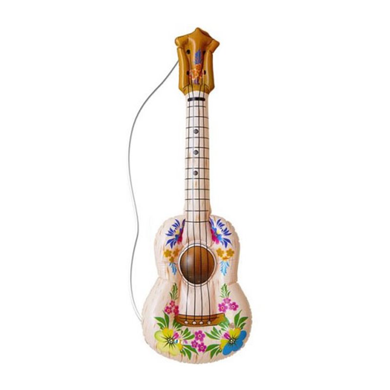 Guitare Gonflable à Motifs Fleurs avec Corde